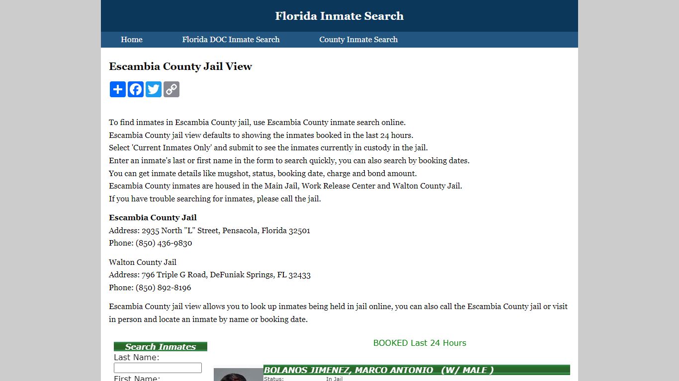 Escambia County Jail View